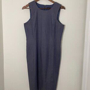 Ann Taylor Fully-lined Sleeveless Dress Blue 6